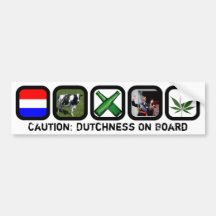 Caution: Dutchness On Board Bumper Sticker