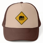 Caution Elephants Crossing ⚠ Thai Road Sign ⚠ Trucker Hats