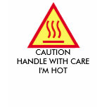 CAUTION HANDLE WITH CARE I'M HOT t-shirts