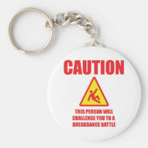Caution Keychain