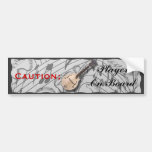 CAUTION; MANDOLIN  PLAYER ON BOARD-BUMPER STICKER
