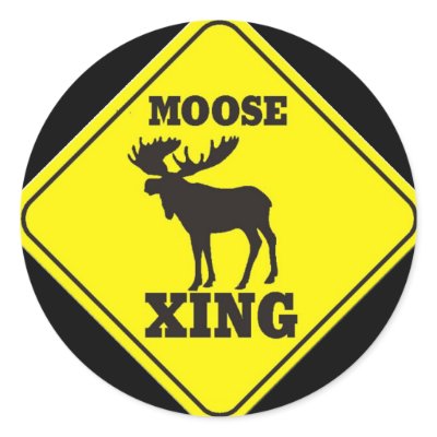 Caution- Moose Crossing by OutDoorWorld