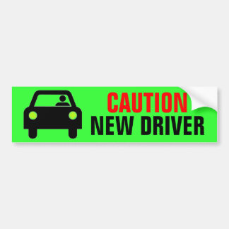 Caution New Driver Bumper Sticker