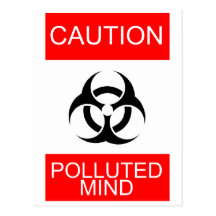 CAUTION POLLUTED MIND POSTCARD