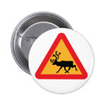 Caution Reindeer Swedish Traffic Sign Pin