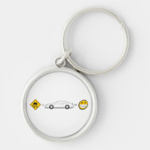 Caution Sign, Drift Silvia S14 is fun Keychain