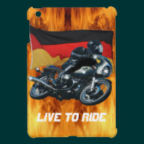 Cavalier allemand de drapeau et de motocyclette coques mini ipad