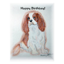 Cavalier King Charles Spaniel Birthday postcard
