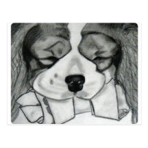 Cavalier King Charles Spaniel Bone Post Card