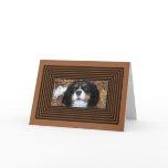 Cavalier King Charles Spaniel in fall leaves Cards