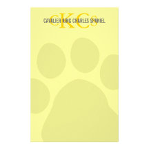 Cavalier King Charles Spaniel Monogram Customized Stationery