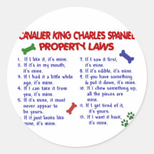 CAVALIER KING CHARLES SPANIEL Property Laws 2 Stickers
