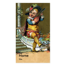 Cavalier Playing Lute Victorian Trade Card Business Card Templates
