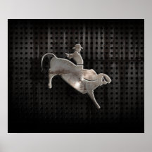 Cavalier rocailleux de Taureau Poster