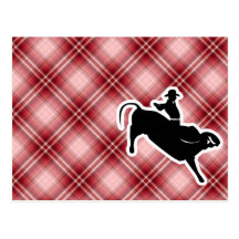Cavalier rouge de Taureau de plaid Carte Postale
