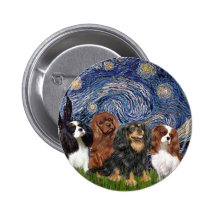 Cavaliers (four) - Starry Night Button