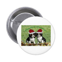 Cavaliers In Santa Hats Button