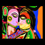 Cave Art Khajuraho Style - Intimate Kiss posters