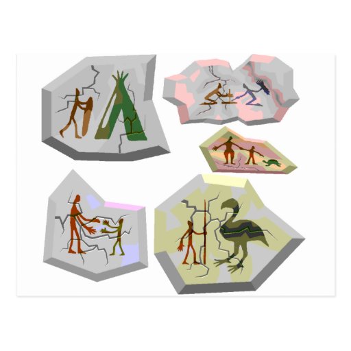 cave paintings postcard