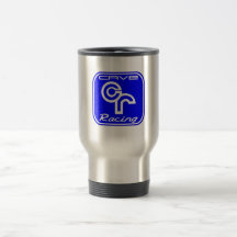 cave racing blue travel mug