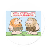 caveman hunting gathering prioritize stickers