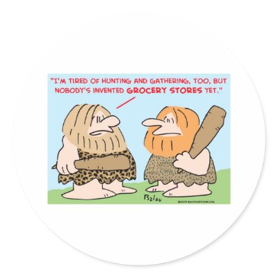 caveman invented grocery stores stickers by rexfmay