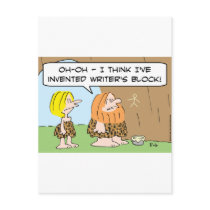 caveman invented writers block postcards