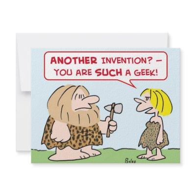 caveman invention geek personalized announcement by rexfmay