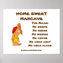 Caveman Mancave Rules2 Posters