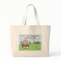 Caveman reinvents himself as a biped. tote bag