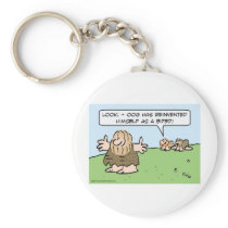 Caveman reinvents himself as a biped. keychain