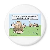 Caveman reinvents himself as a biped. magnet