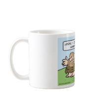 Caveman reinvents himself as a biped. mug