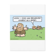 Caveman reinvents himself as a biped. postcards