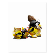 Caveman Tux in Love Postcard