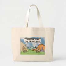 Caveman's peak earning years tote bags