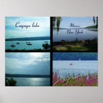 CAYUGA LAKE, ITHACA, NEW YORK collage Print