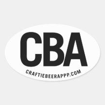 CBA on White Oval Sticker (set of 4)
