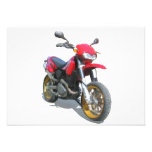 CCM R30 Motorcycle in Red Personalized Invitation