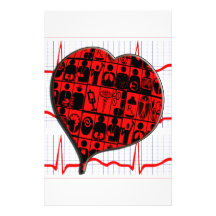 CCU HEART EKG MEDICAL SPECIALTIES STATIONERY DESIGN