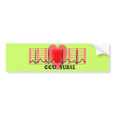 CCU Nurse Gift Ekg paper and Heart Design Bumper Stickers by ProfessionalDesigns