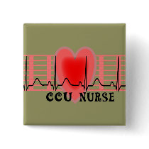 CCU Nurse Gift Ekg paper and Heart Design Pins