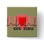 CCU Nurse Gift Ekg paper and Heart Design buttons