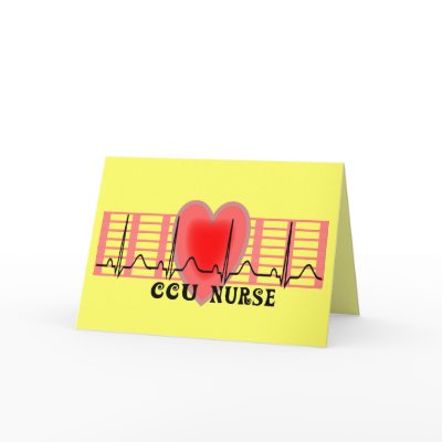 CCU Nurse Gift Ekg paper and Heart Design Greeting Card by ProfessionalDesigns