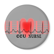 CCU Nurse Gift Ekg paper and Heart Design Magnets