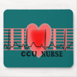 CCU Nurse Gift Ekg paper and Heart Design mousepads