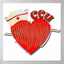 CCU NURSE HEART CARDIOGRAM POSTER