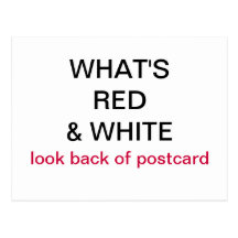 Ce qui est carte postale rouge et blanche de drape
