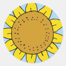 CE- Sunflower Round Stickers