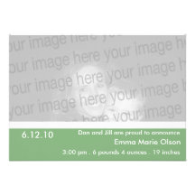 Cedar Green Clean & Classic Birth Announcement